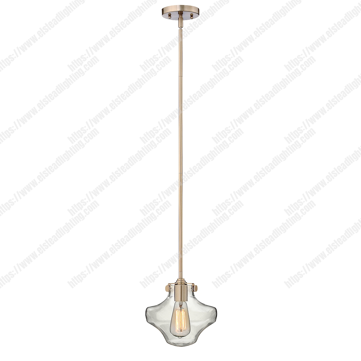 Congress 1 Light Clear Glass Pendant  – Brushed Caramel