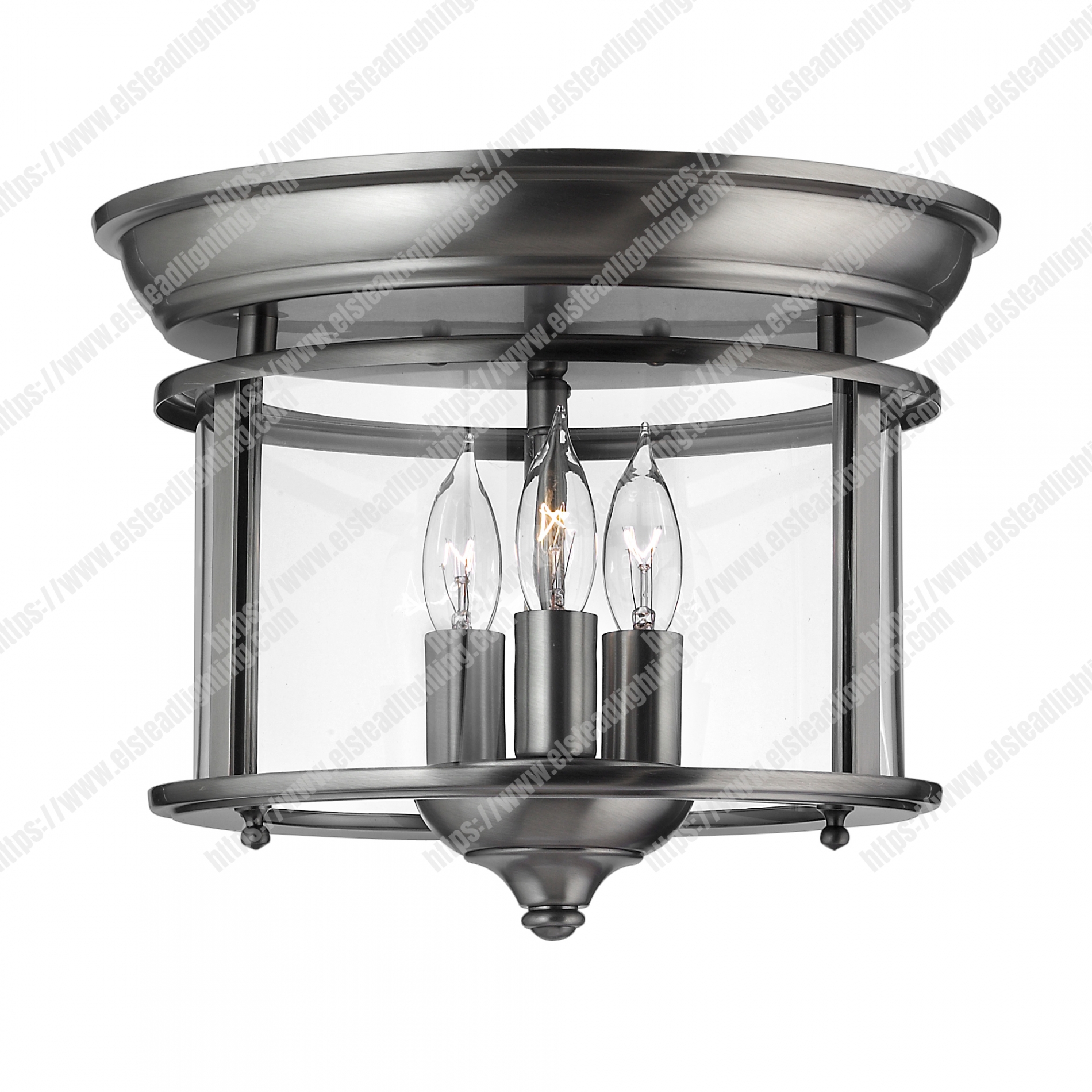 Gentry 3 Light Flush Mount – Pewter