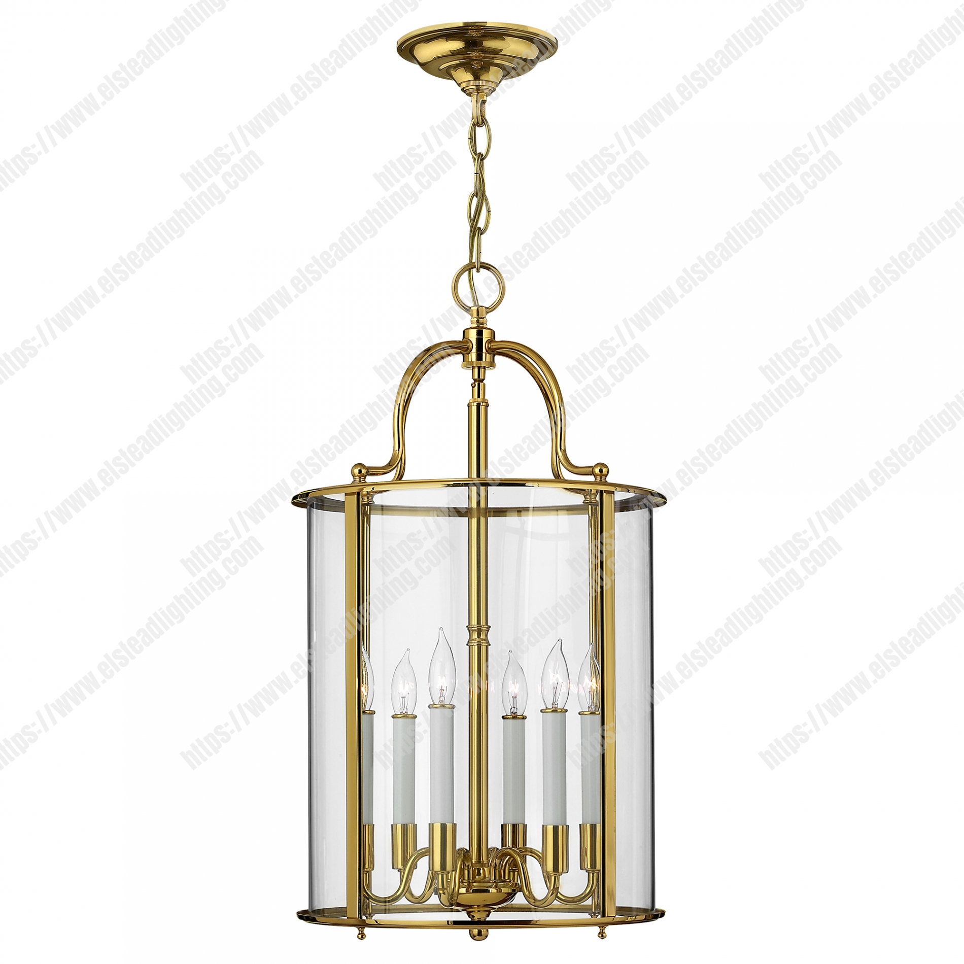 Gentry 6 Light Large Pendant – Polished Brass