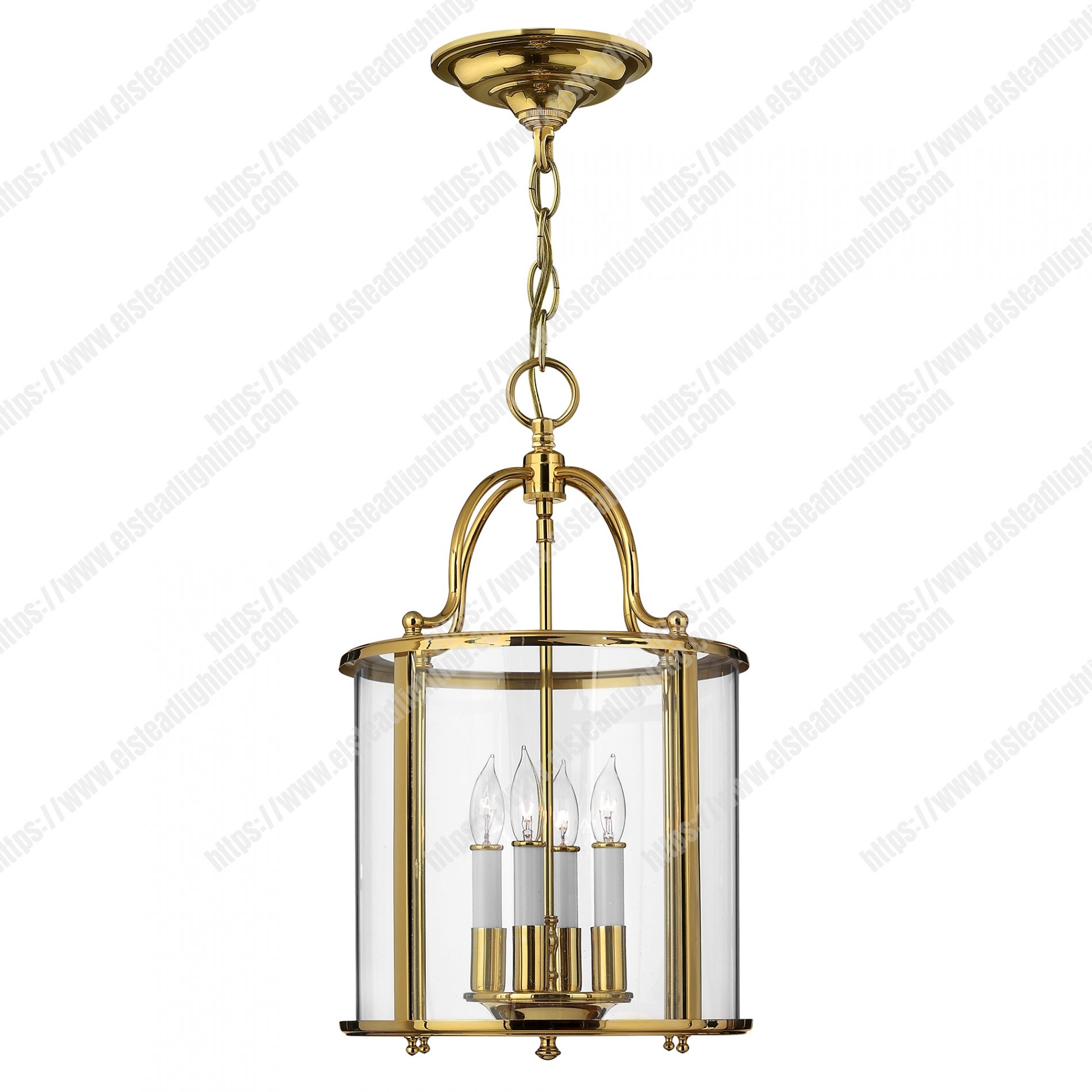 Gentry 4 Light Medium Pendant – Polished Brass