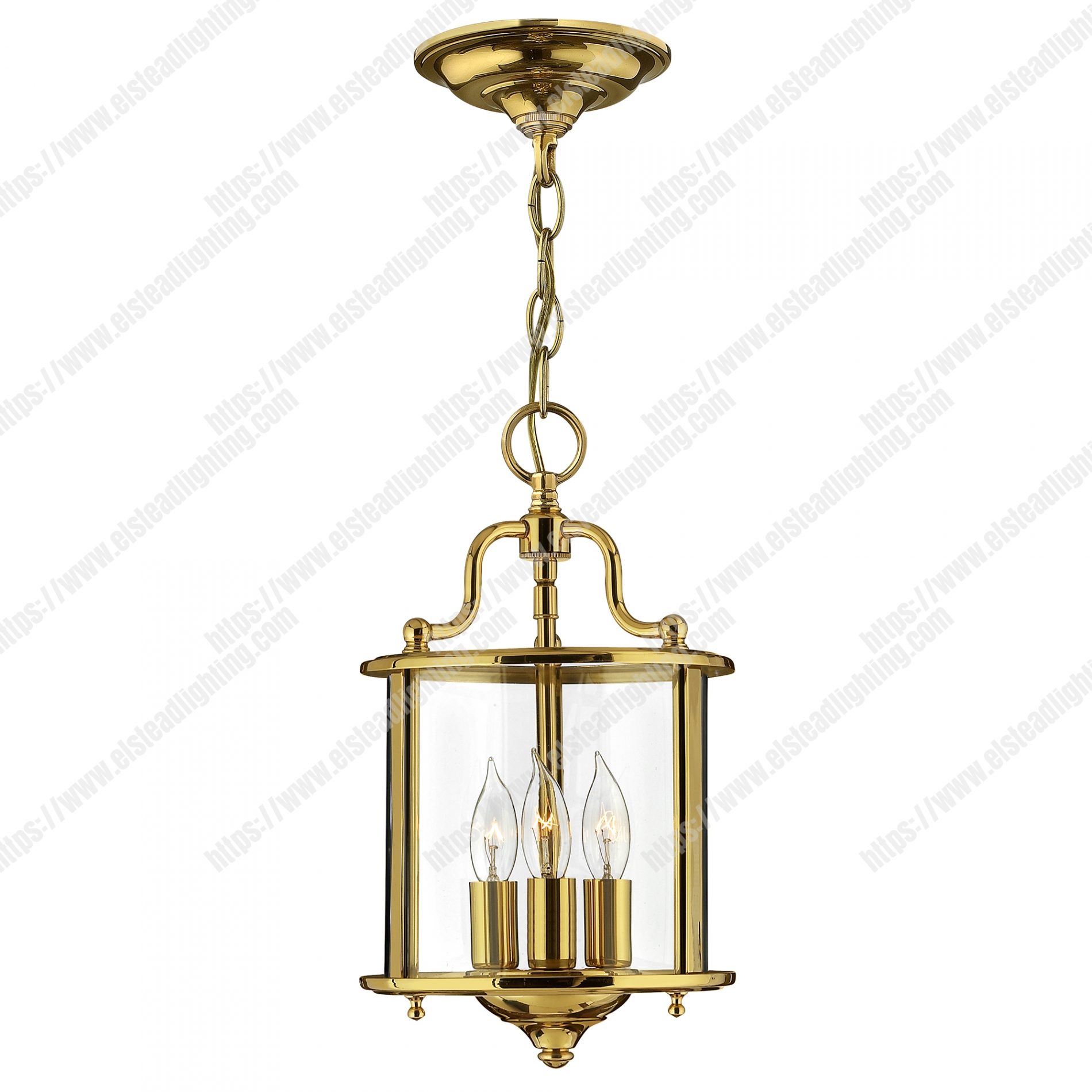 Gentry 3 Light Small Pendant - Polished Brass
