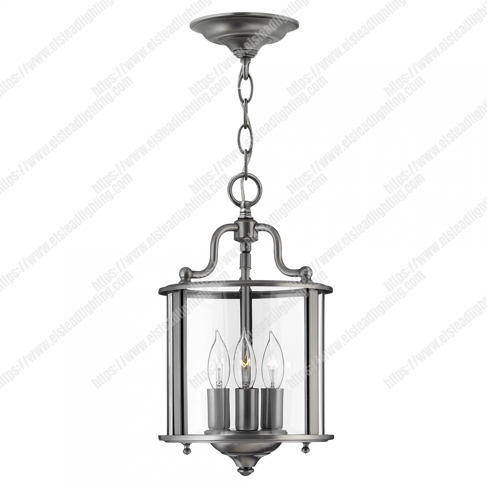 Gentry 3 Light Small Pendant - Pewter