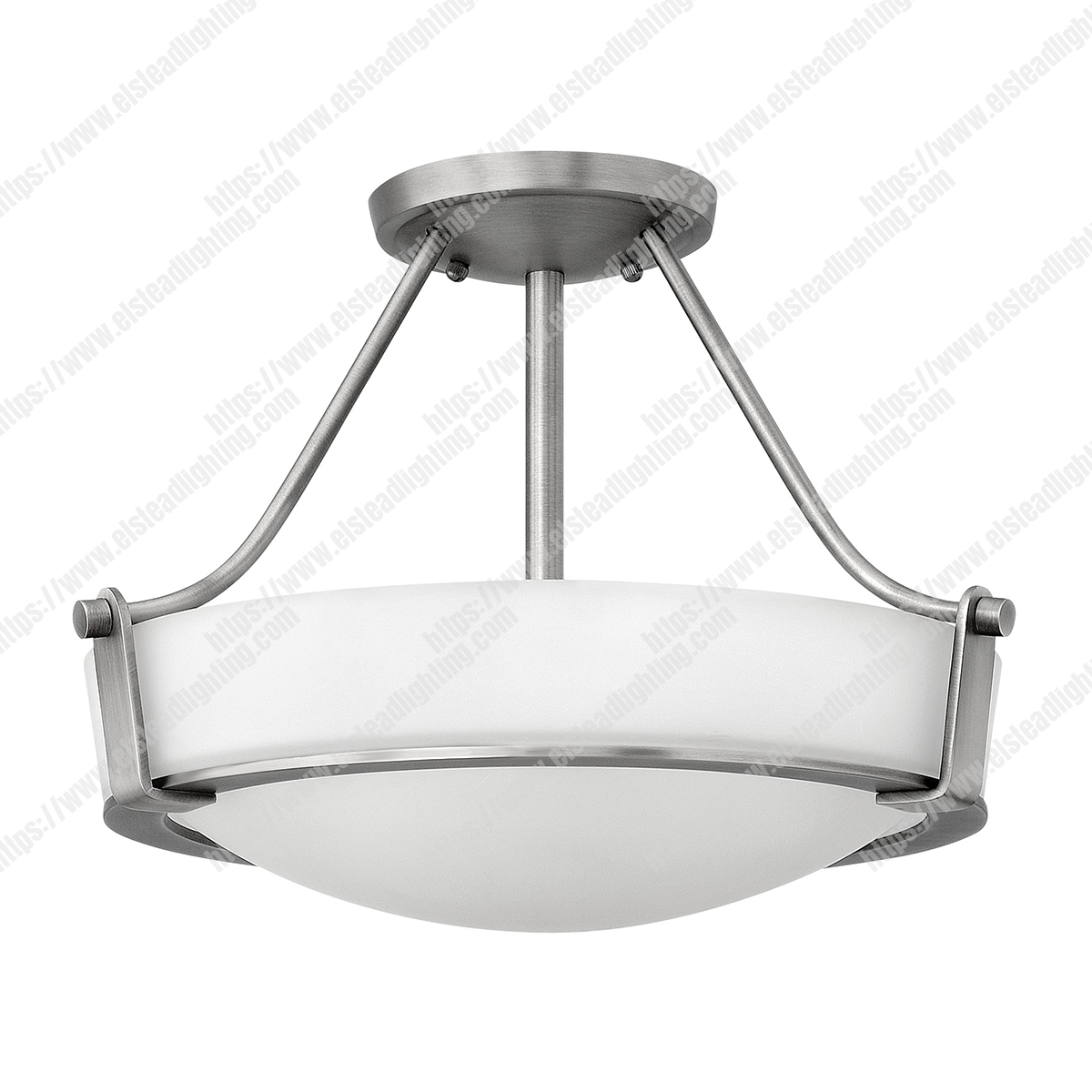 Hathaway 3 Light Small Semi-flush - Antique Nickel
