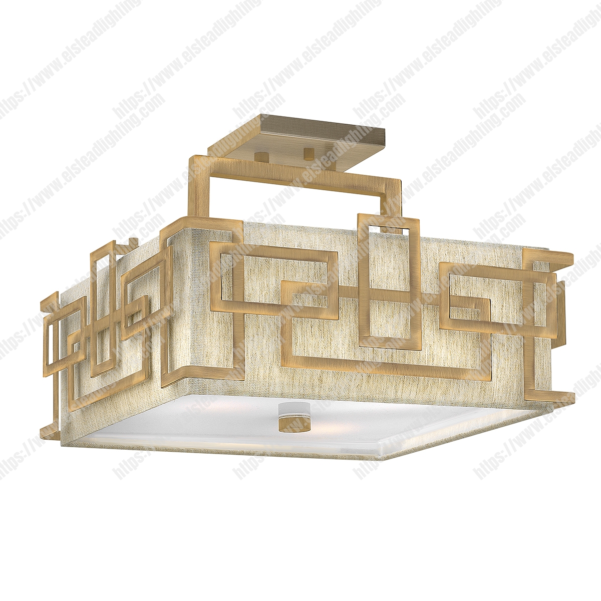 Lanza 3 Light Semi Flush Mount - Brushed Bronze