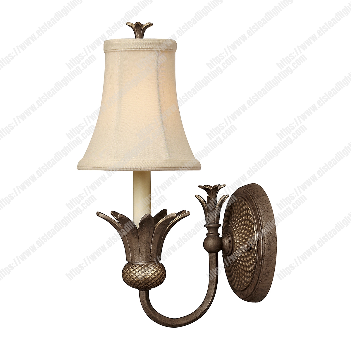 Plantation 1 Light Wall Light – Pearl Bronze