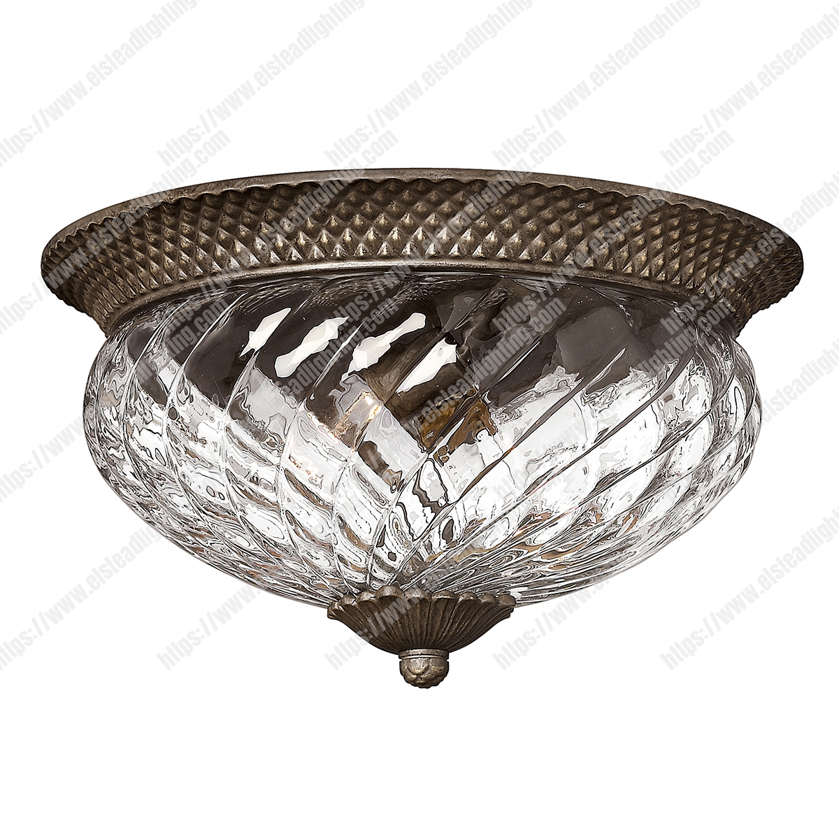 Plantation 3 Light Large Flush – Pearl Bronze