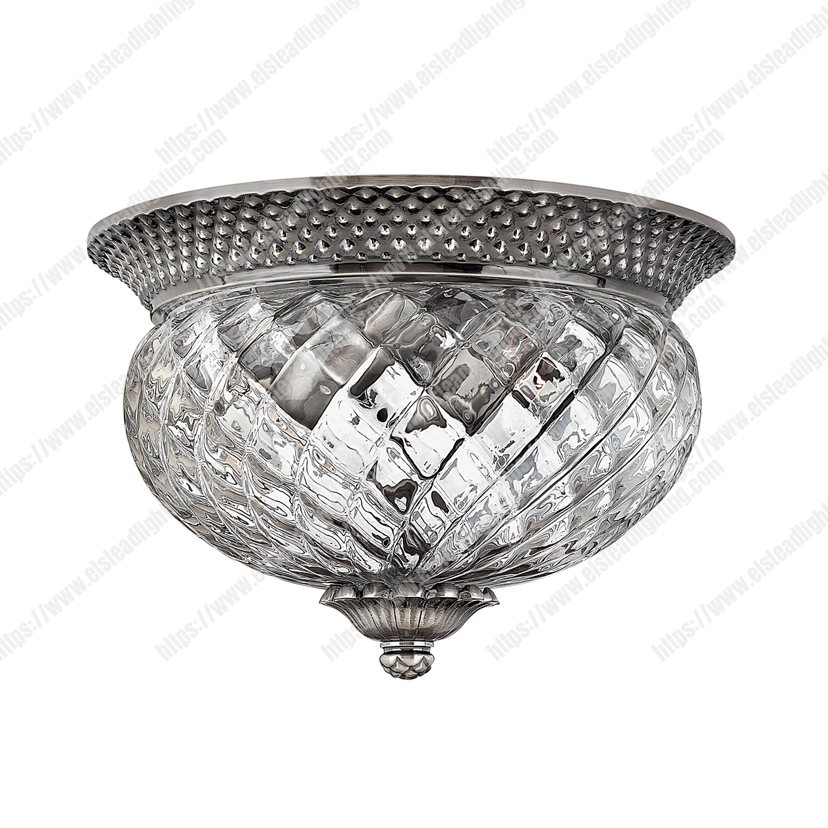 Plantation 2 Light Small Flush - Polished Antique Nickel