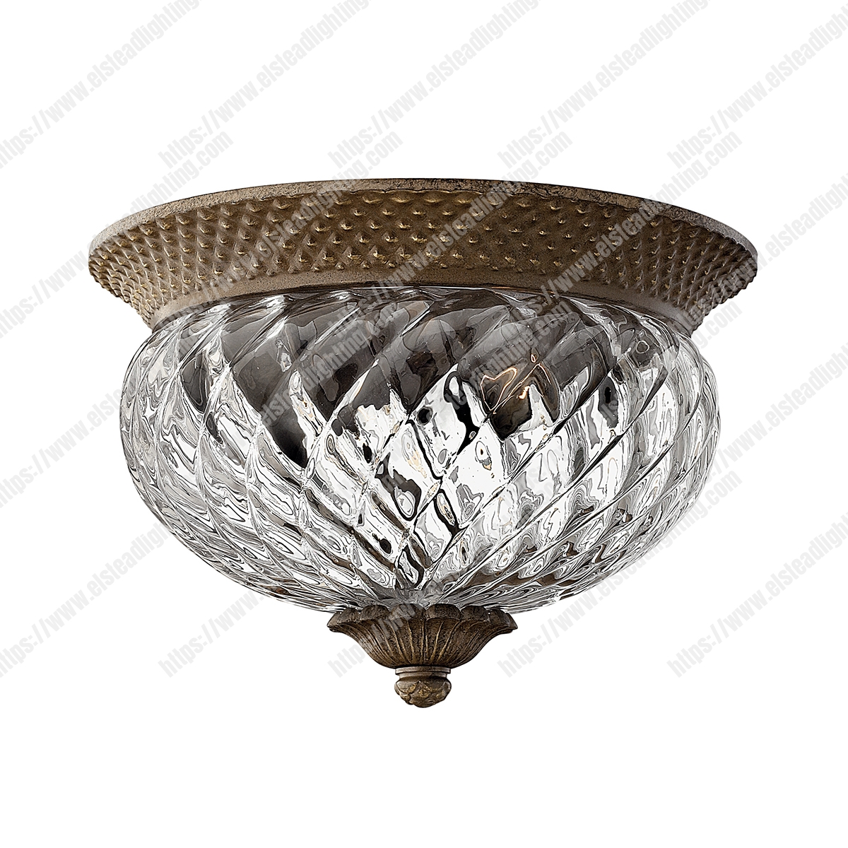 Plantation 2 Light Small Flush – Pearl Bronze