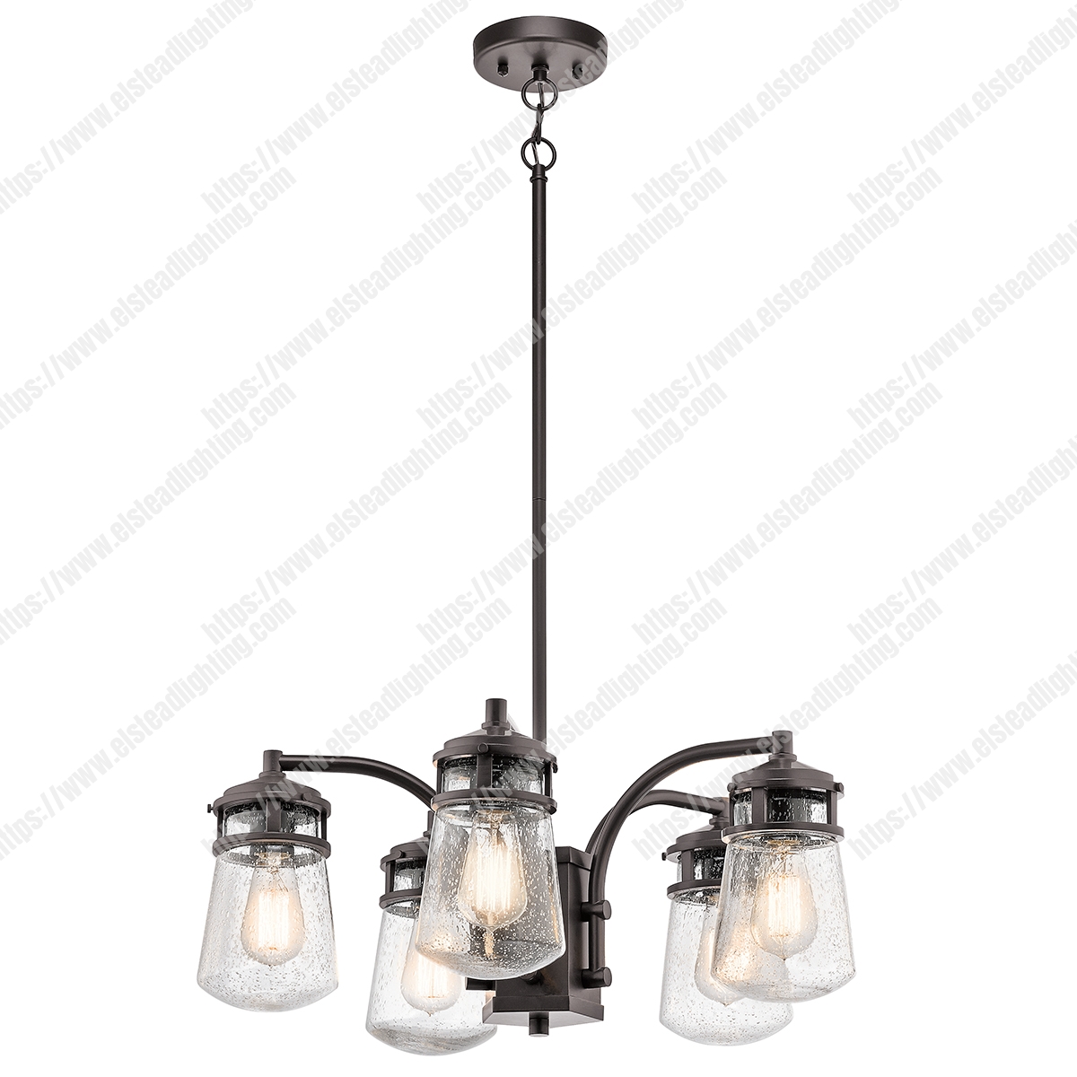 Lyndon 5 Light Outdoor Chandelier - Architectural Bronze