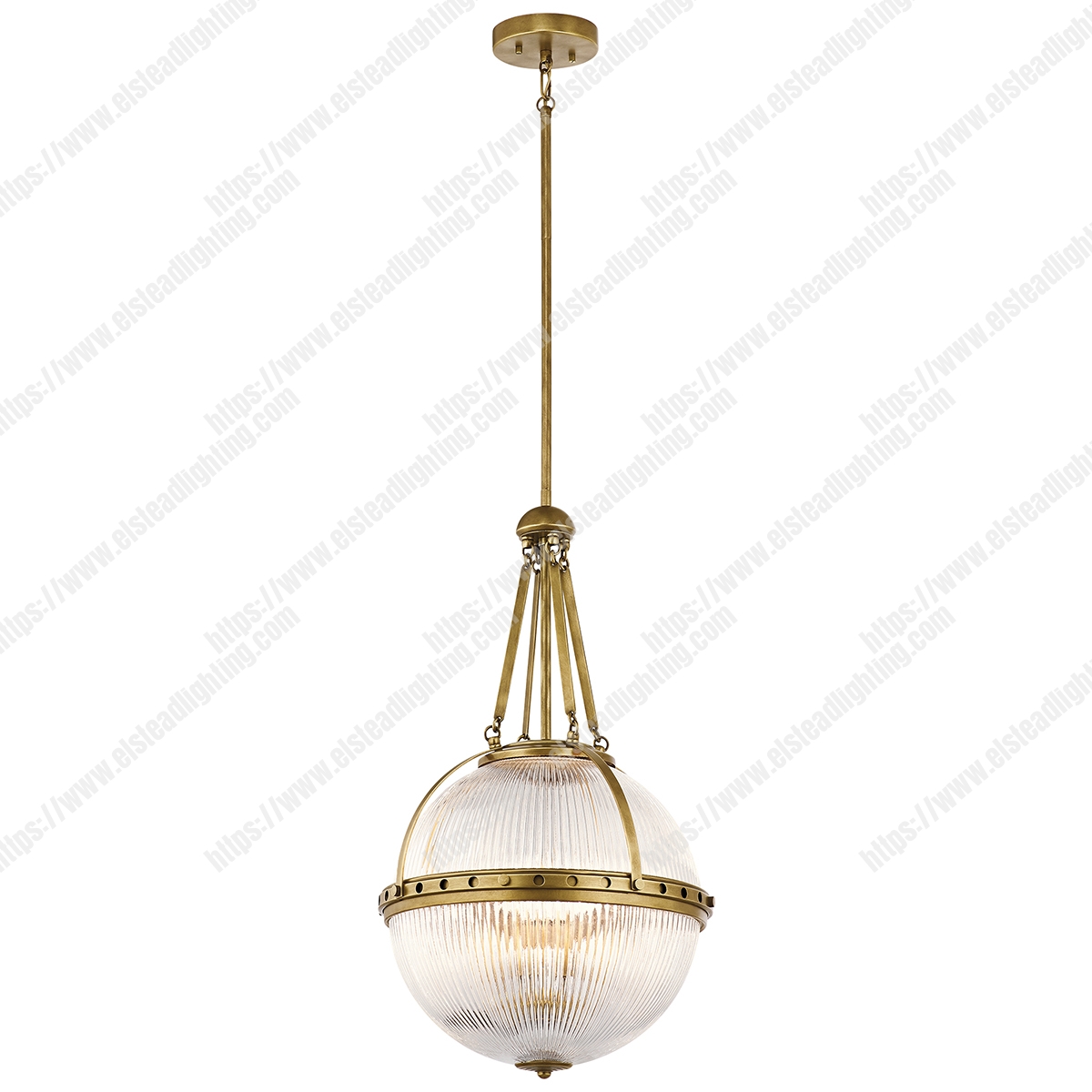Aster 3 Light Pendant - Natural Brass