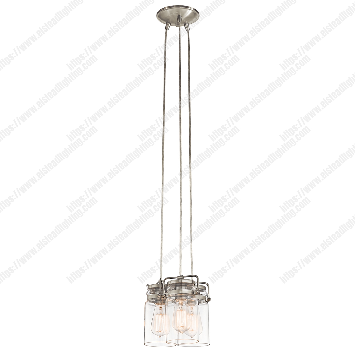 Brinley 3 Light Pendant - Brushed Nickel