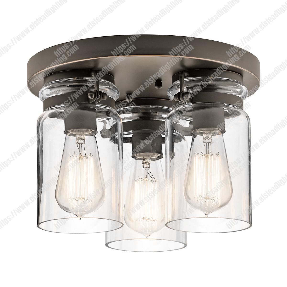Brinley 3 Light Flush Mount - Olde Bronze