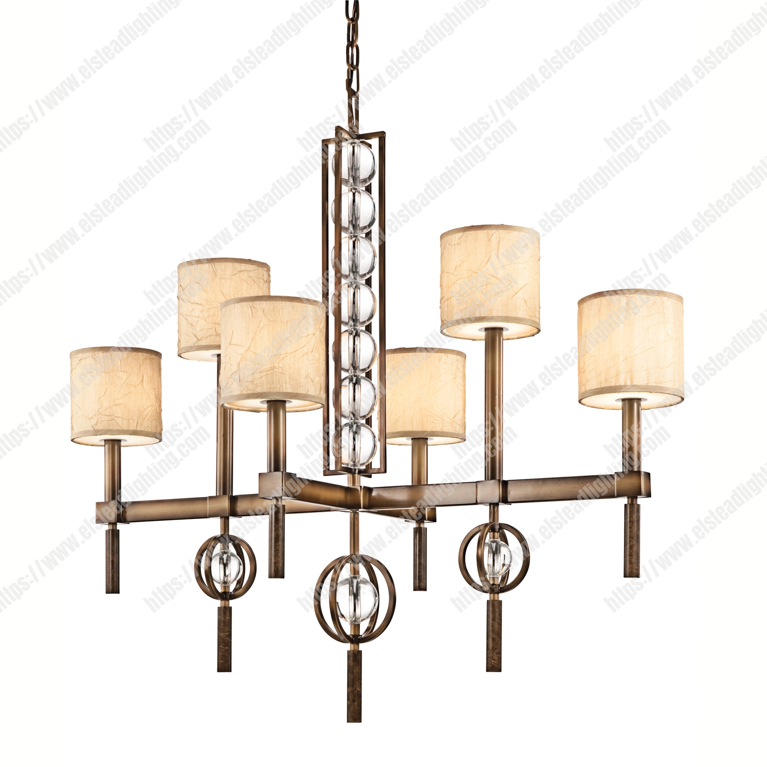 Celestial 6 Light Rectangular Chandelier