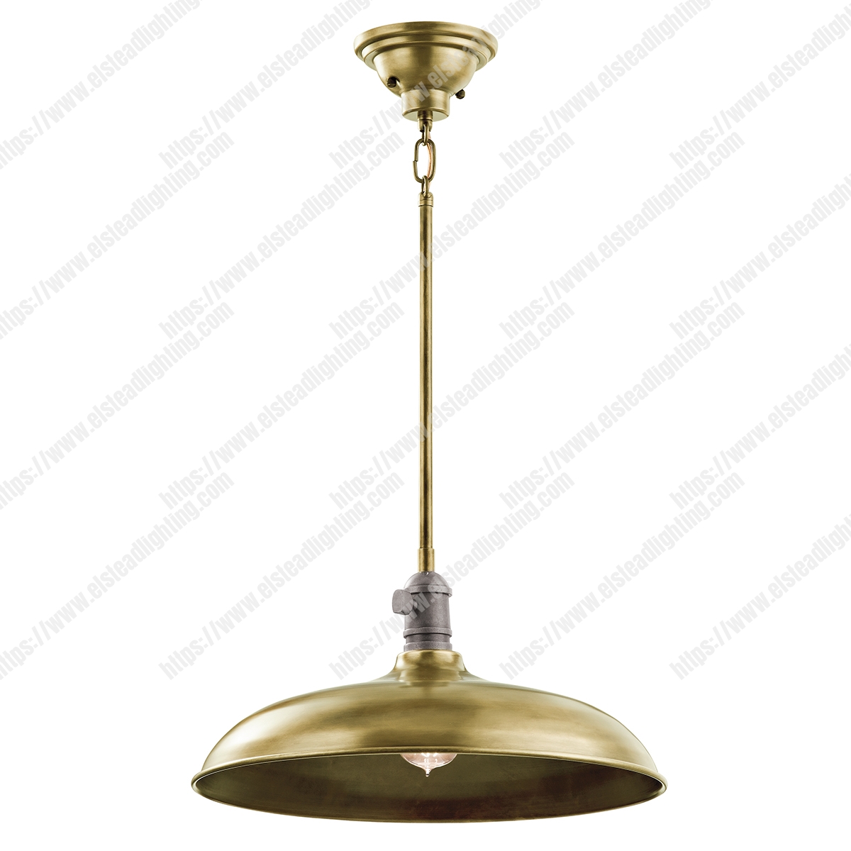 Cobson 1 Light Pendant/Semi Flush – Natural Brass