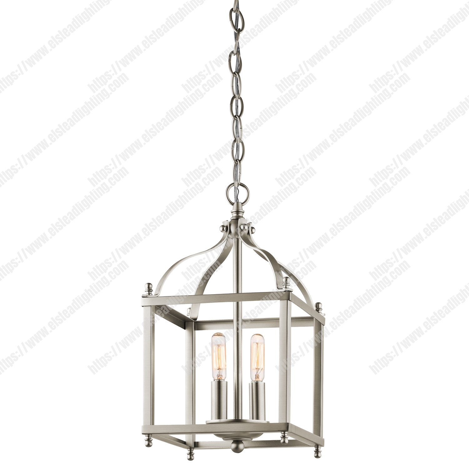 Larkin 2 Light Small Pendant - Brushed Nickel