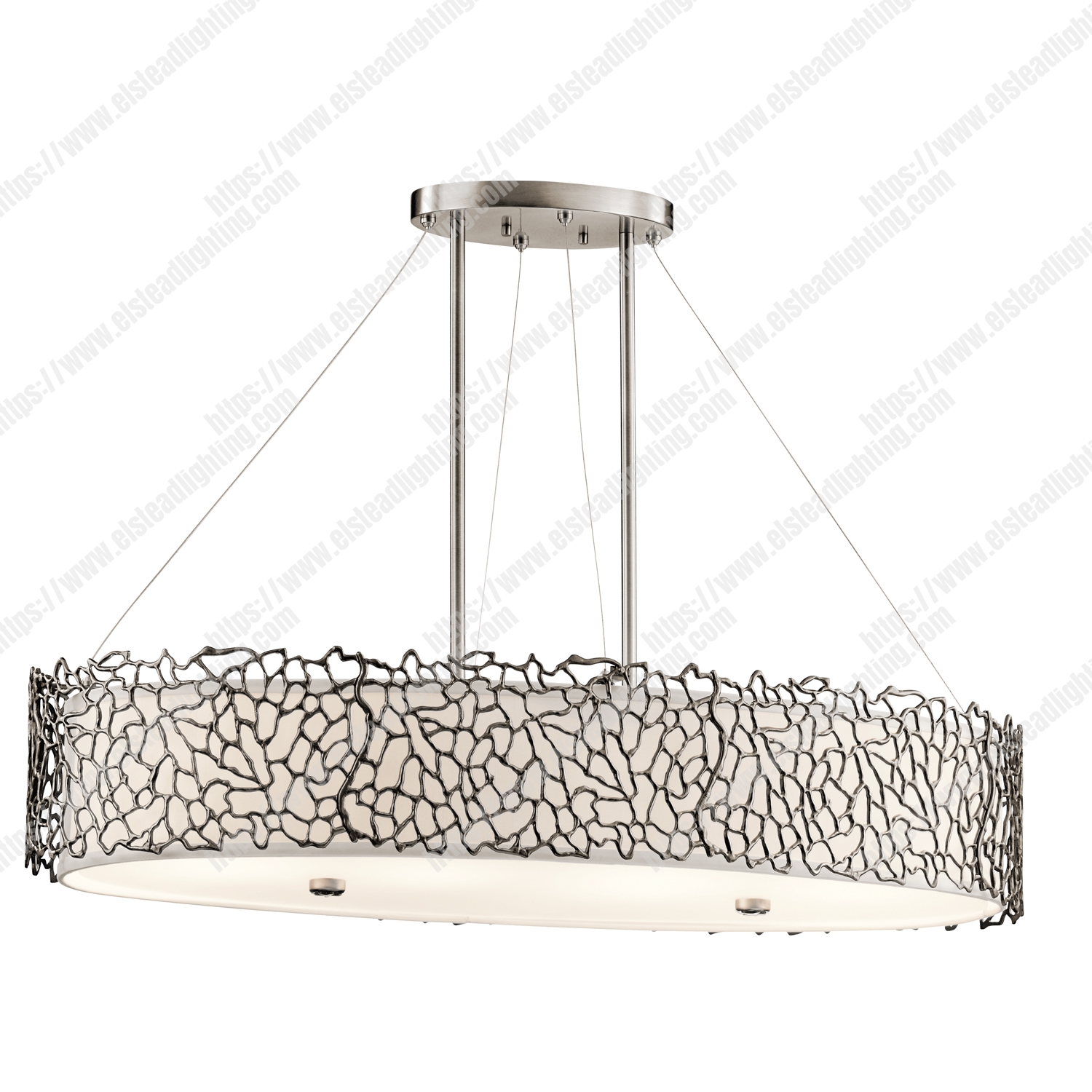 Silver Coral 4 Light Oval Island Light
