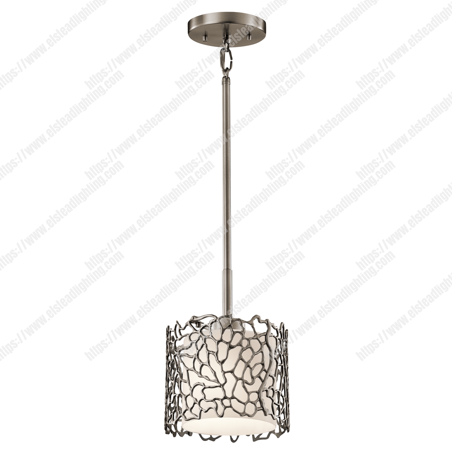 Silver Coral 1 Light Mini Pendant