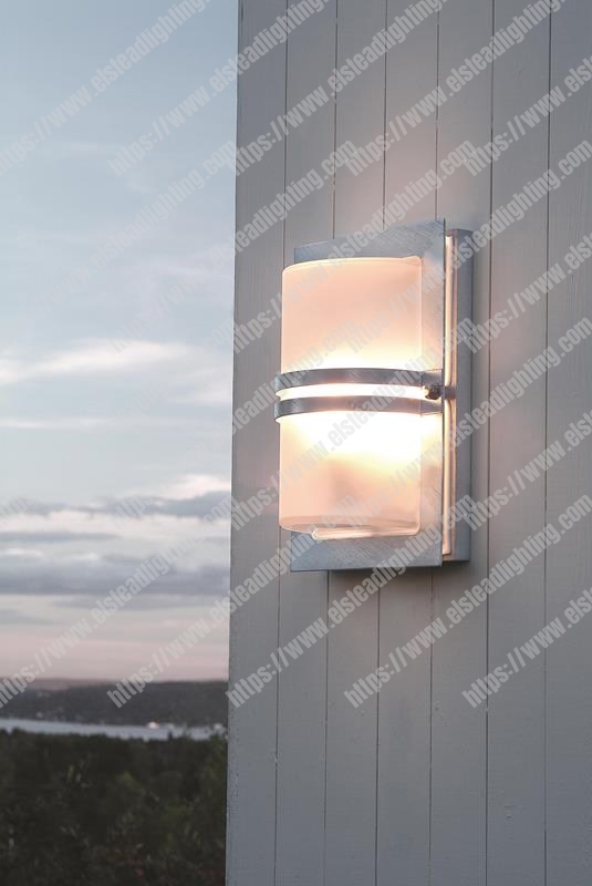 Basel 1 Light Wall Lantern - Galvanised With Frosted Glass