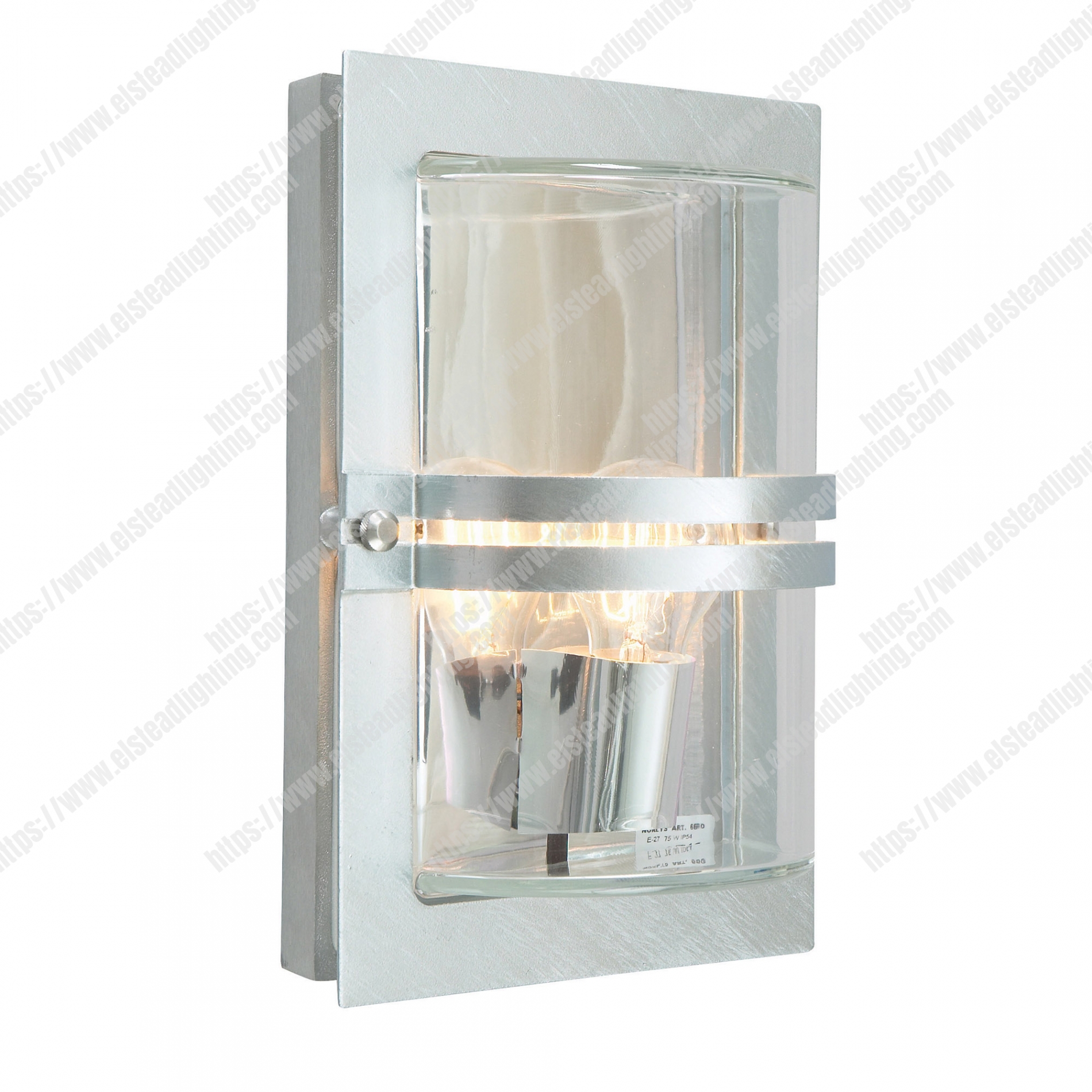 Basel 1 Light Wall Lantern - Galvanised With Clear Glass