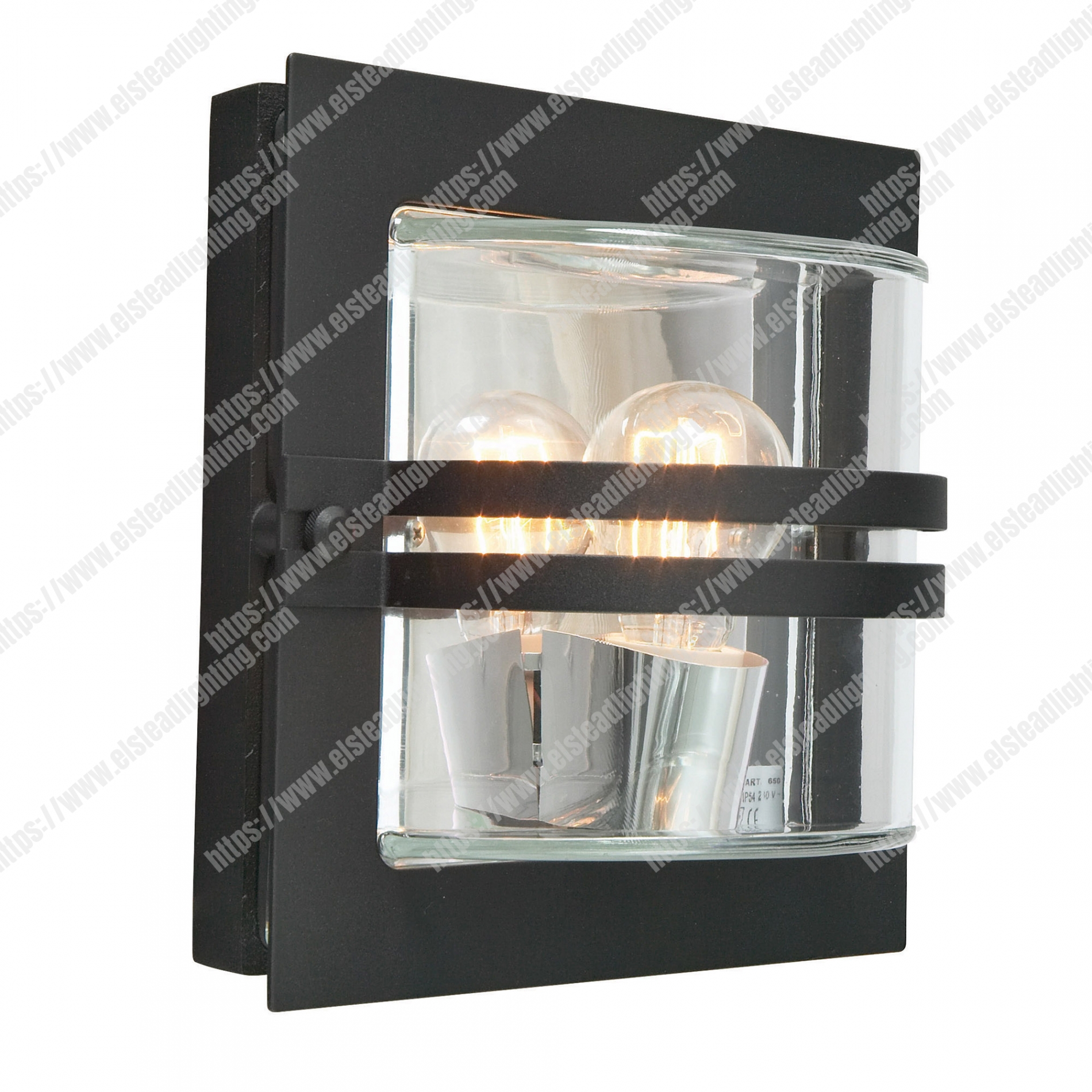 Bern 1 Light Wall Lantern – Black With Clear Glass