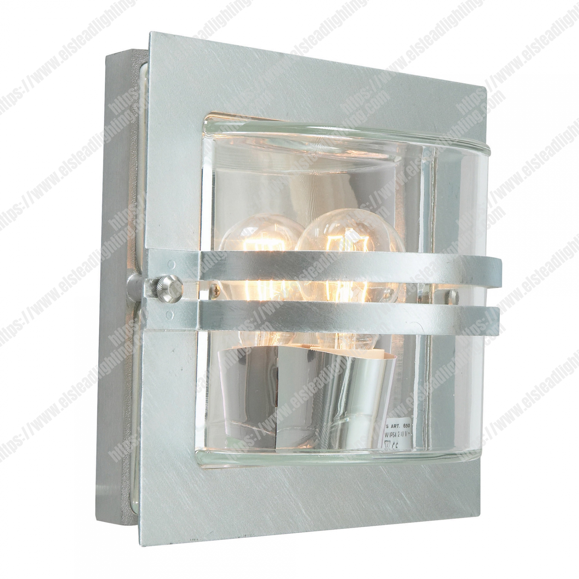 Bern 1 Light Wall Lantern – Galvanised With Frosted Glass