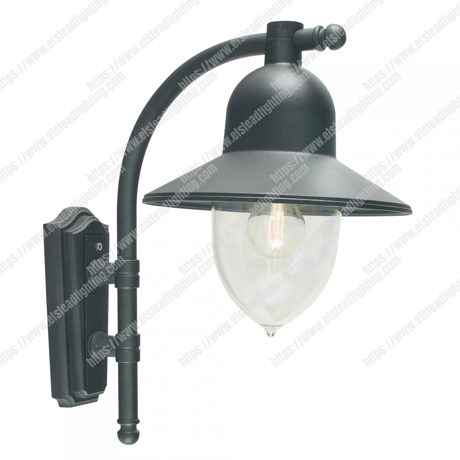 Como 1 Light Wall Lantern - Black