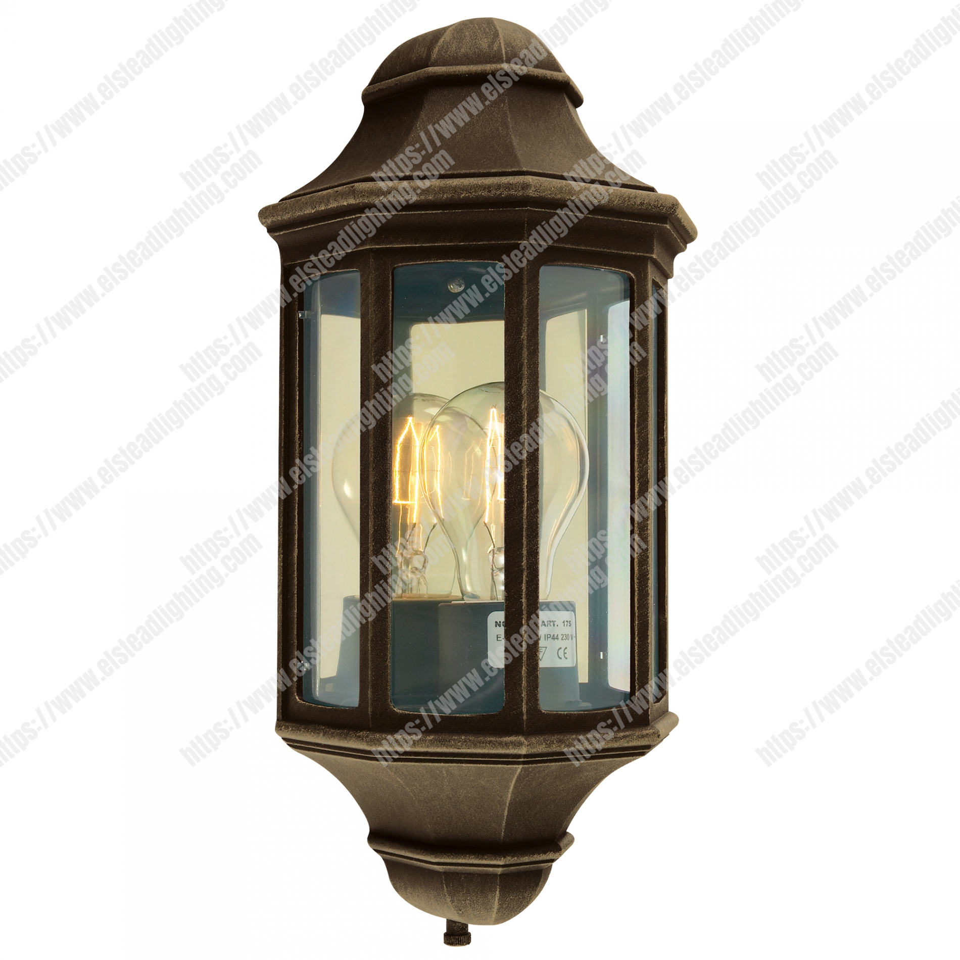 M8/2 1 Light Mini Wall Lantern – Black/Gold