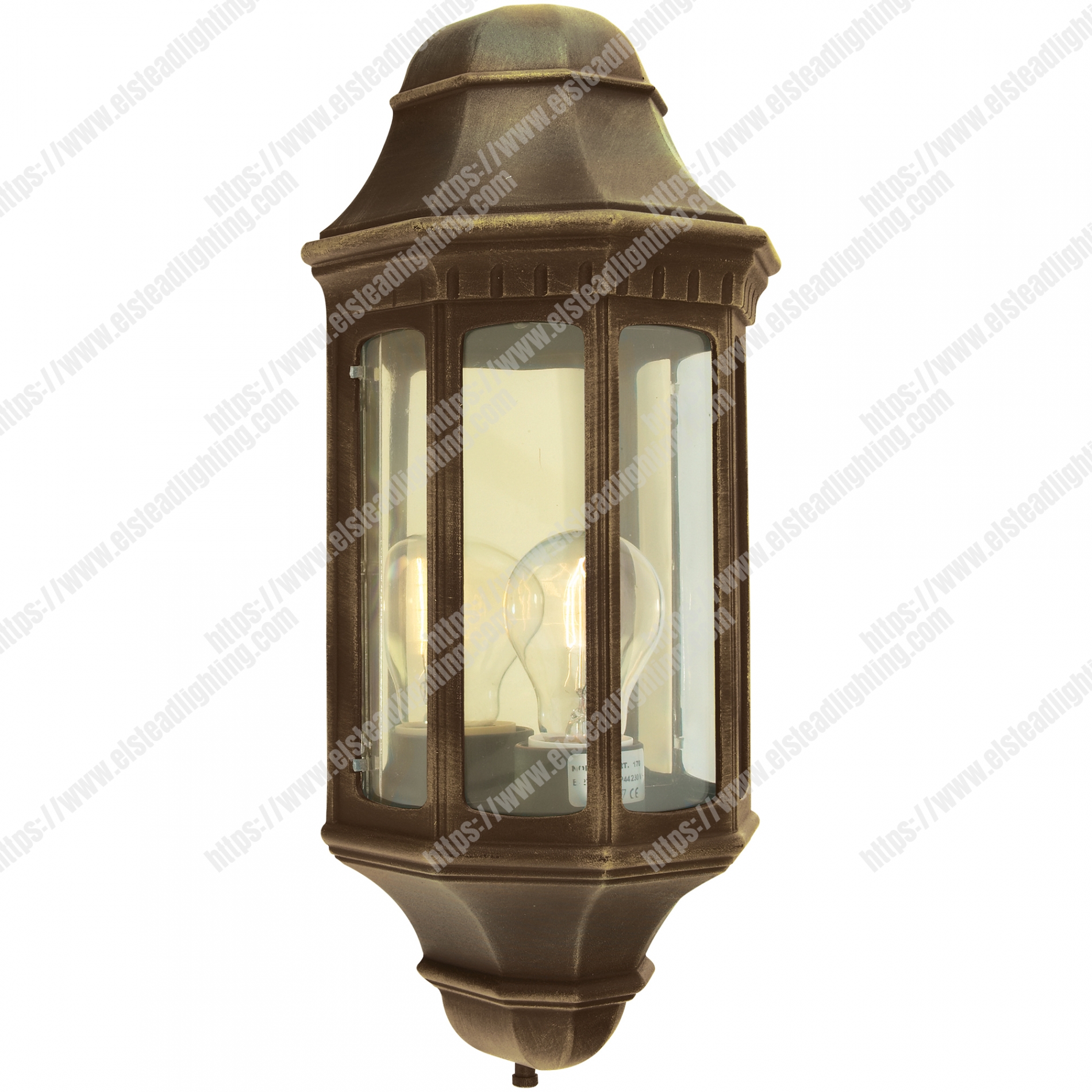 M8 1 Light Wall Lantern - Black/Gold