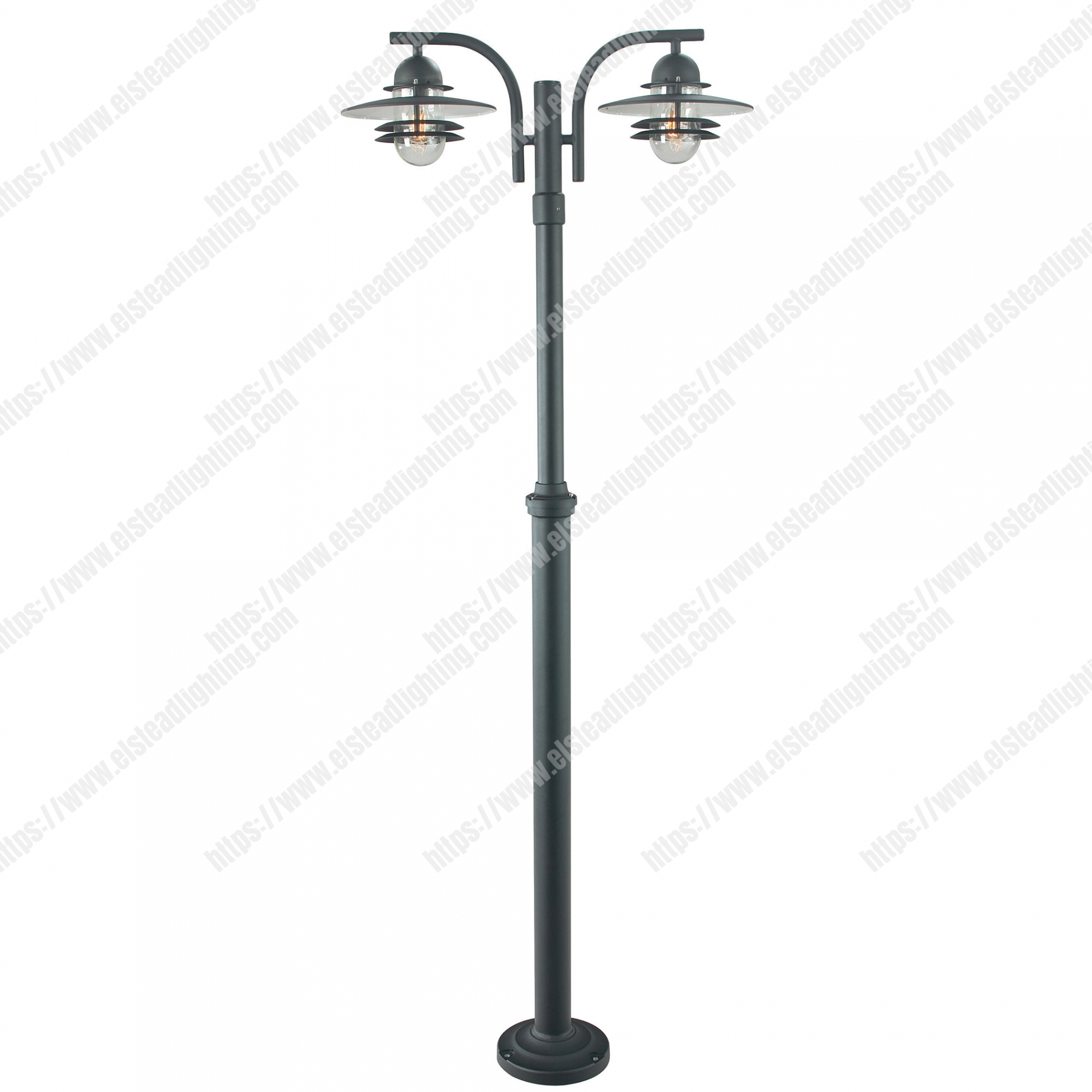 Oslo 2 Light Lamp Post - Black