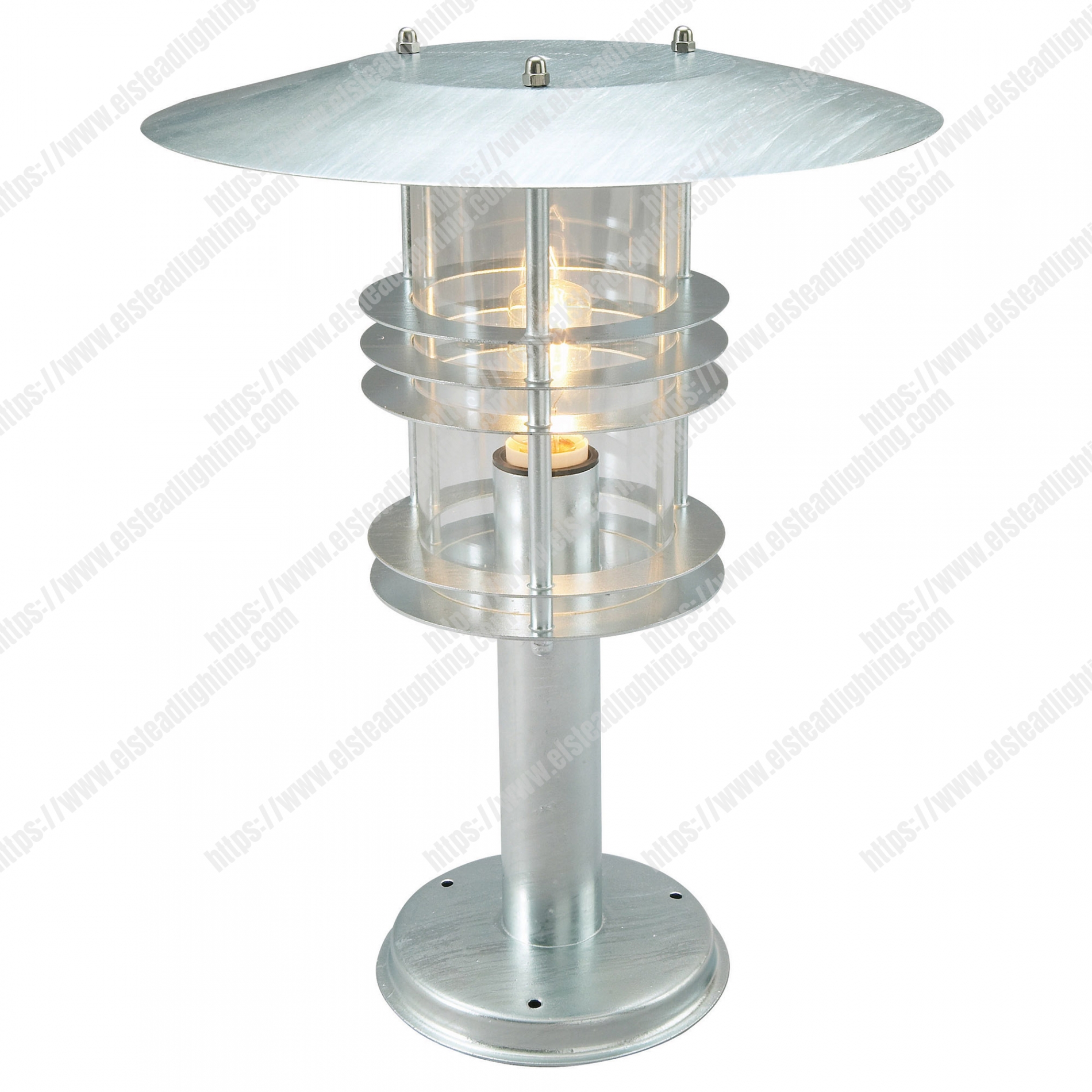 Stockholm 1 Light Grande Pedestal – Galvanised