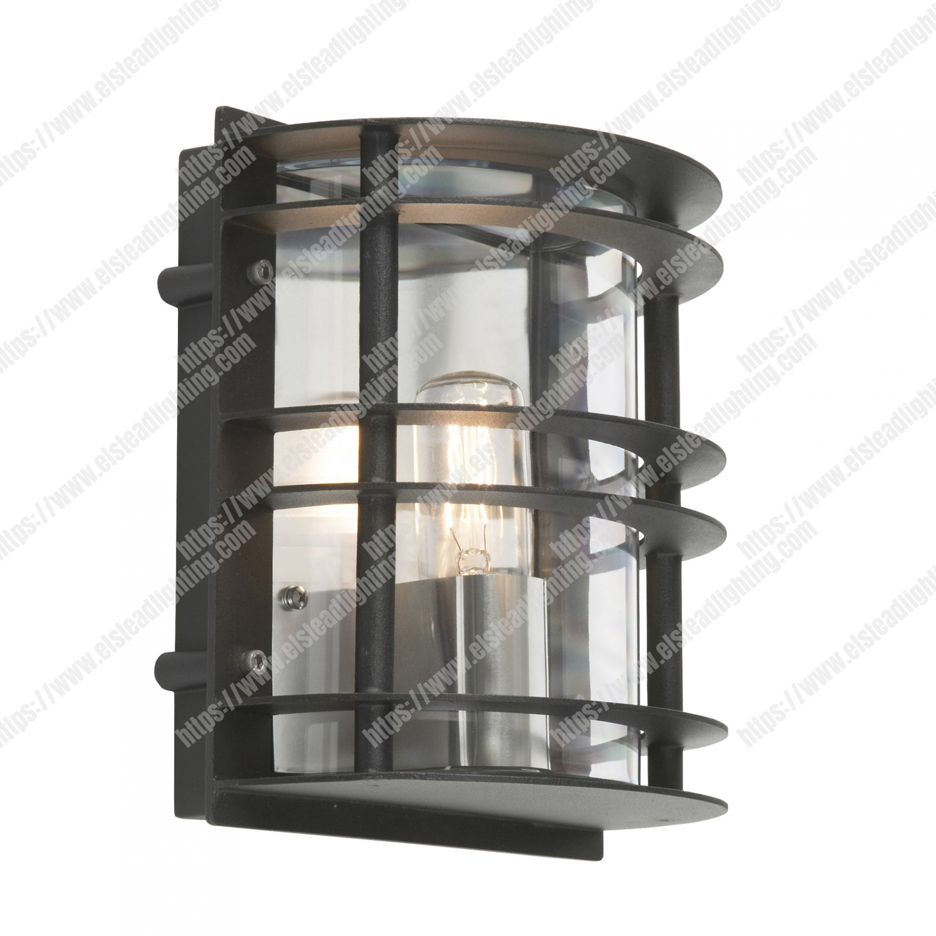 Stockholm 1 Light Flush Light – Black With Clear Glass