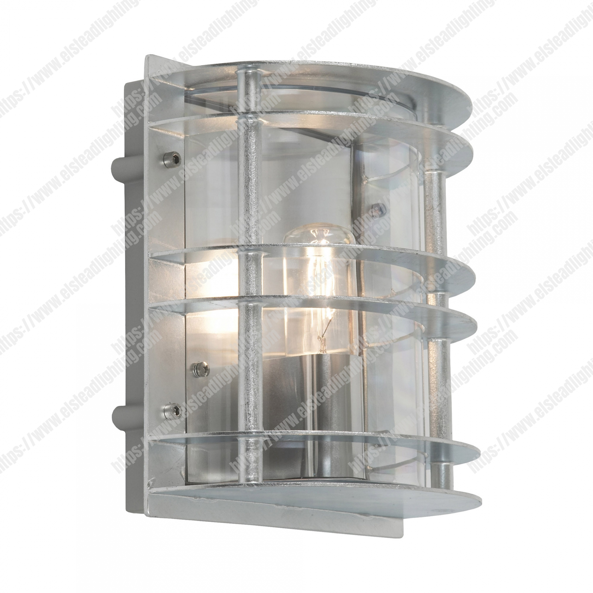 Stockholm 1 Light Flush Light – Galvanised With Clear Glass