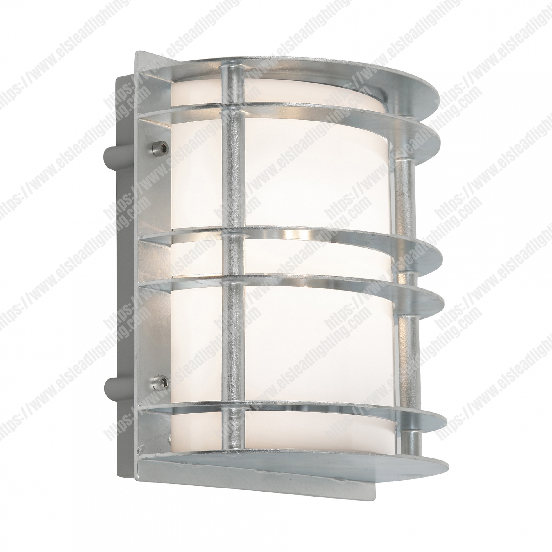 Stockholm 1 Light Flush Light – Galvanised With Opal Glass