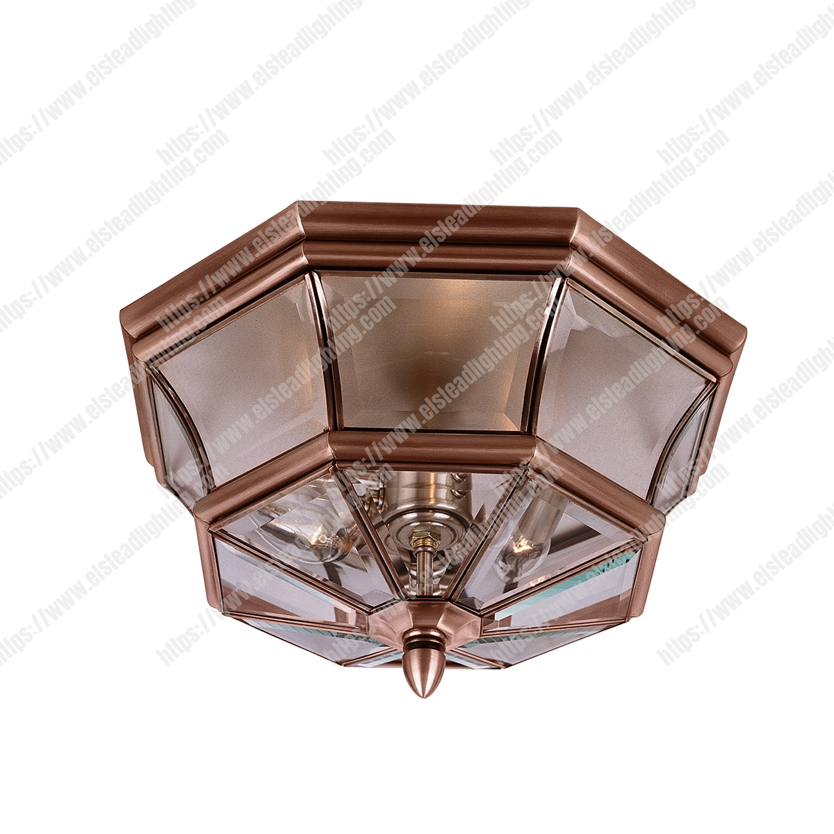 Newbury 3 Light Flush Mount - Aged Copper