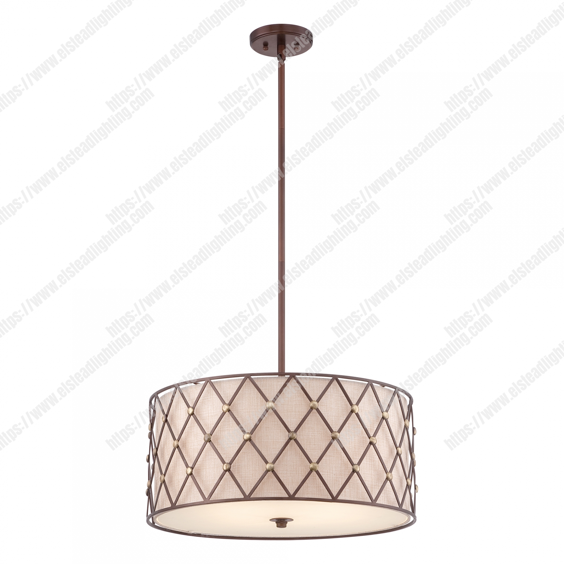 Brown Lattice 4 Light Large Pendant