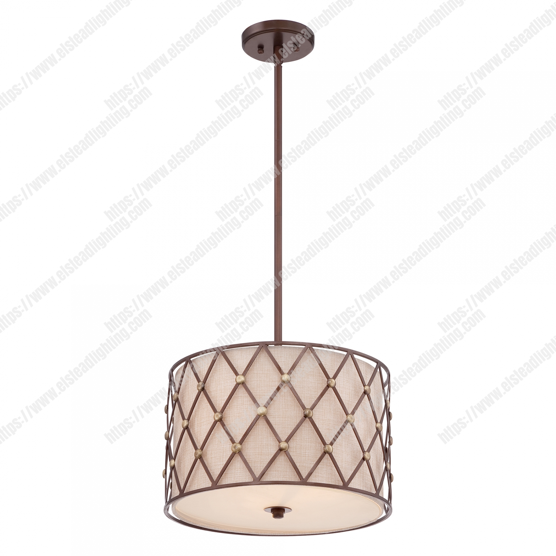 Brown Lattice 3 Light Medium Pendant
