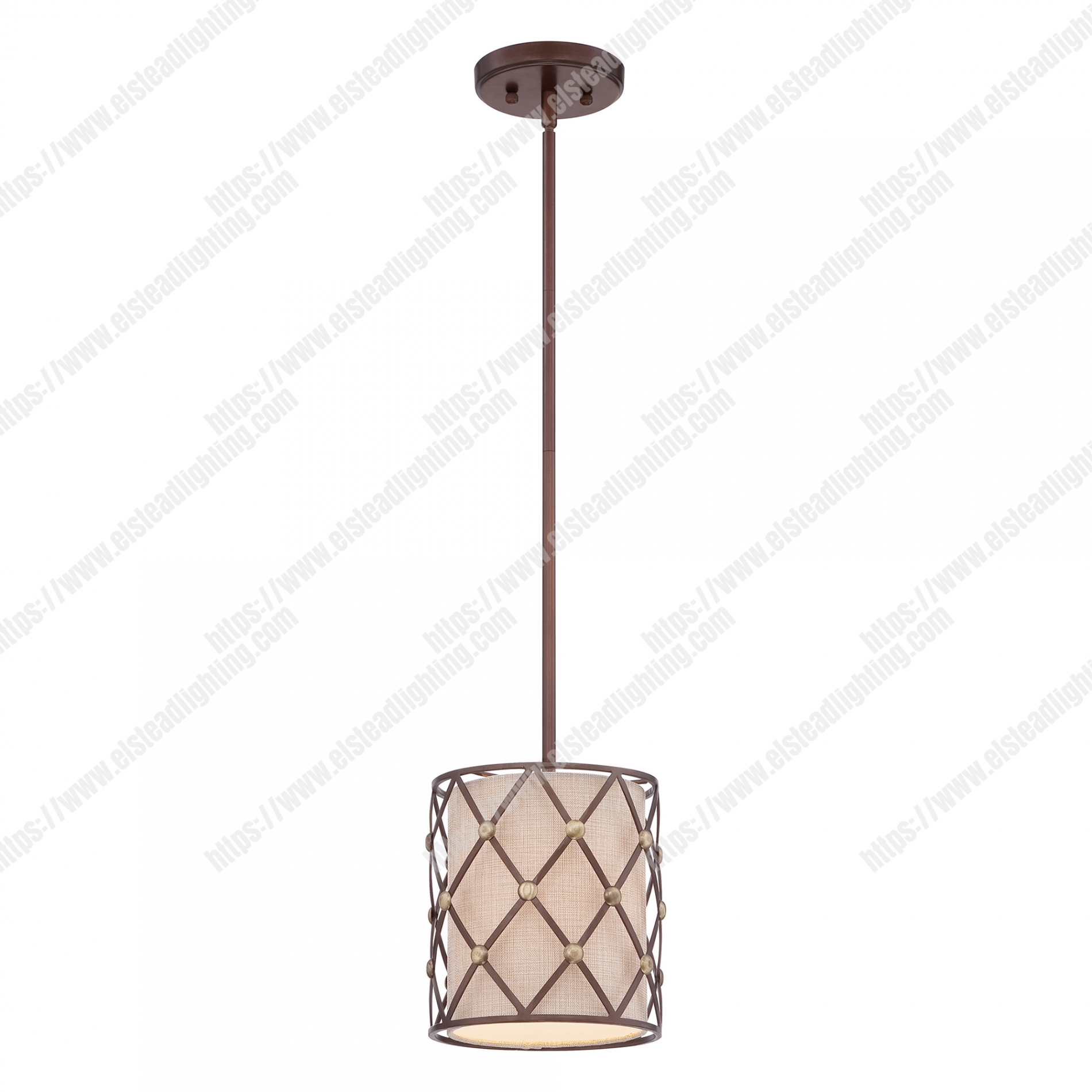 Brown Lattice 1 Light Mini Pendant