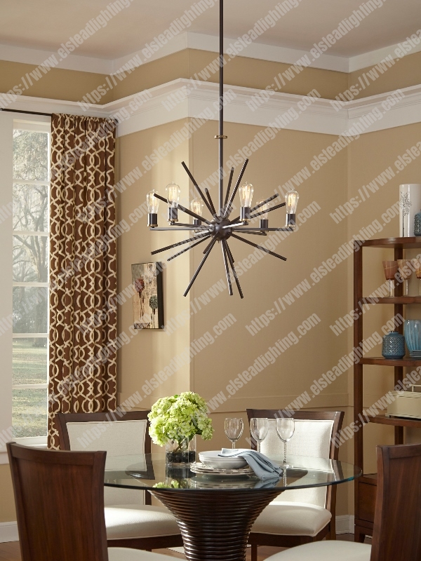 Uptown Carnegie 6 Light Chandelier - Western Bronze
