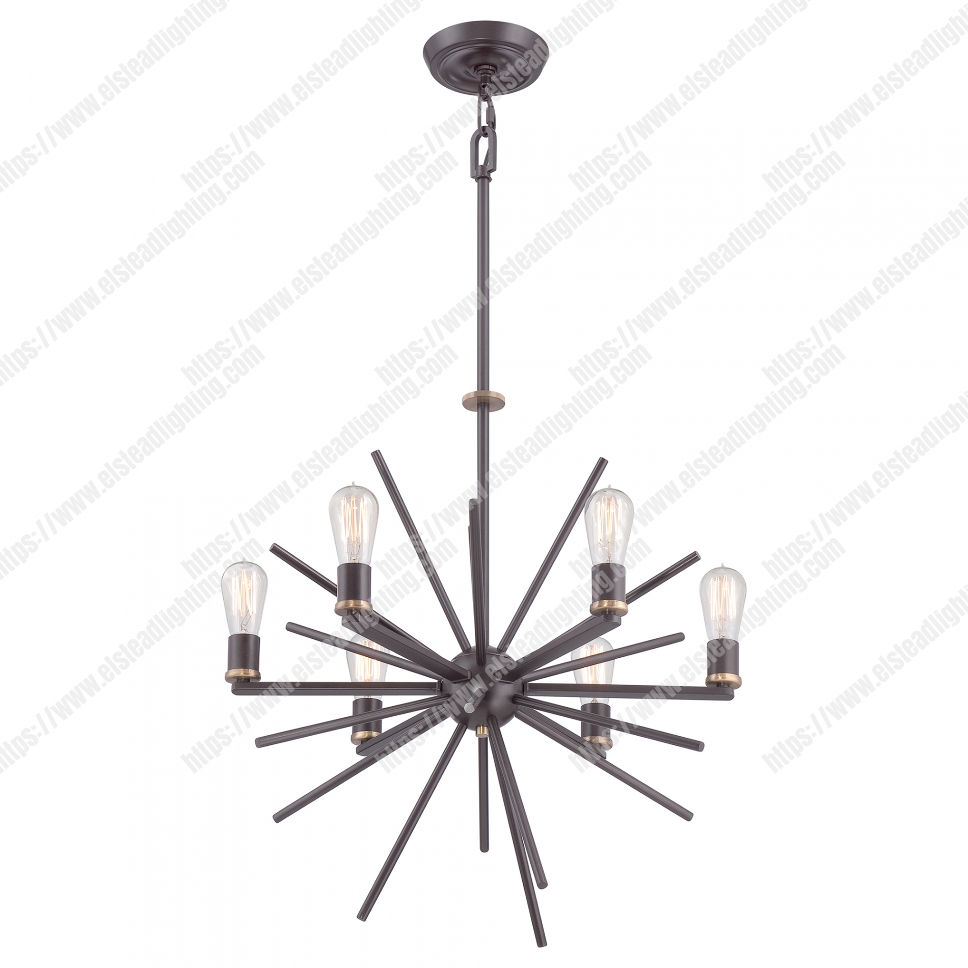 Uptown Carnegie 6 Light Chandelier - Western Bronze