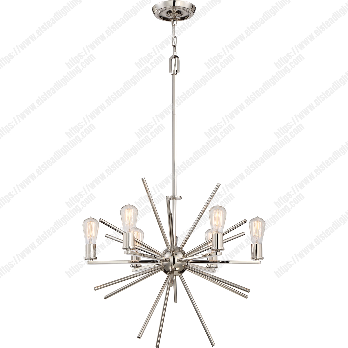 Uptown Carnegie 6 Light Chandelier - Imperial Silver