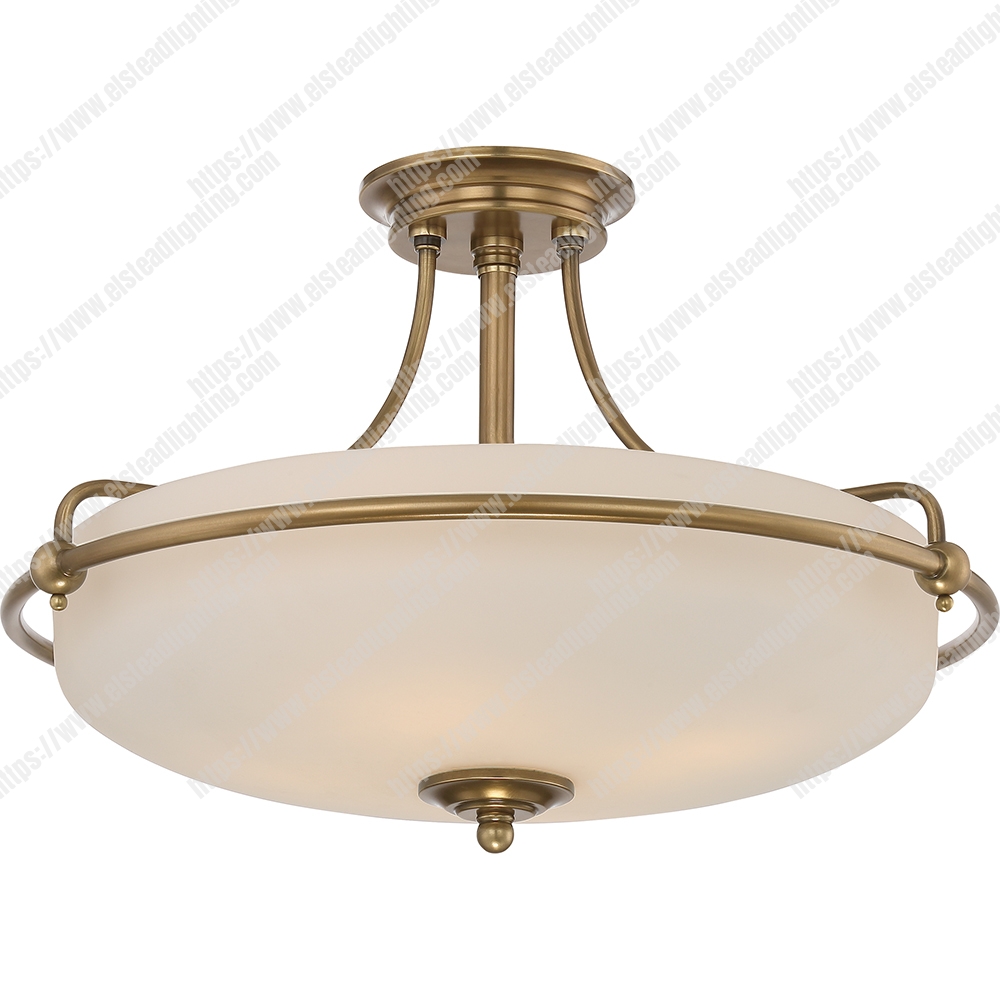 Griffin 4 Light Semi-Flush Light – Weathered Brass