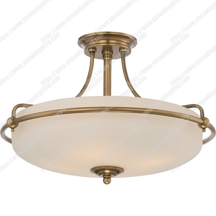 Griffin 4 Light Semi-Flush Light - Weathered Brass
