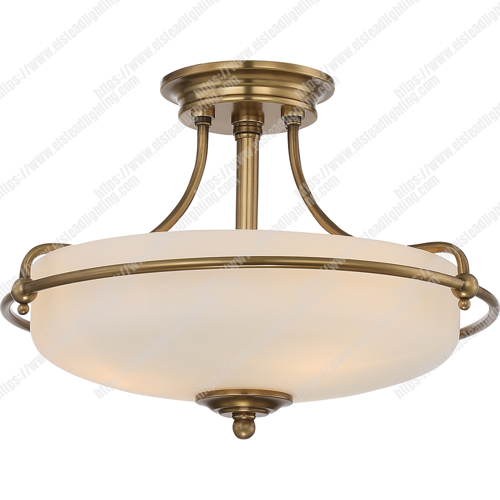 Griffin 3 Light Semi-Flush Light - Weathered Brass