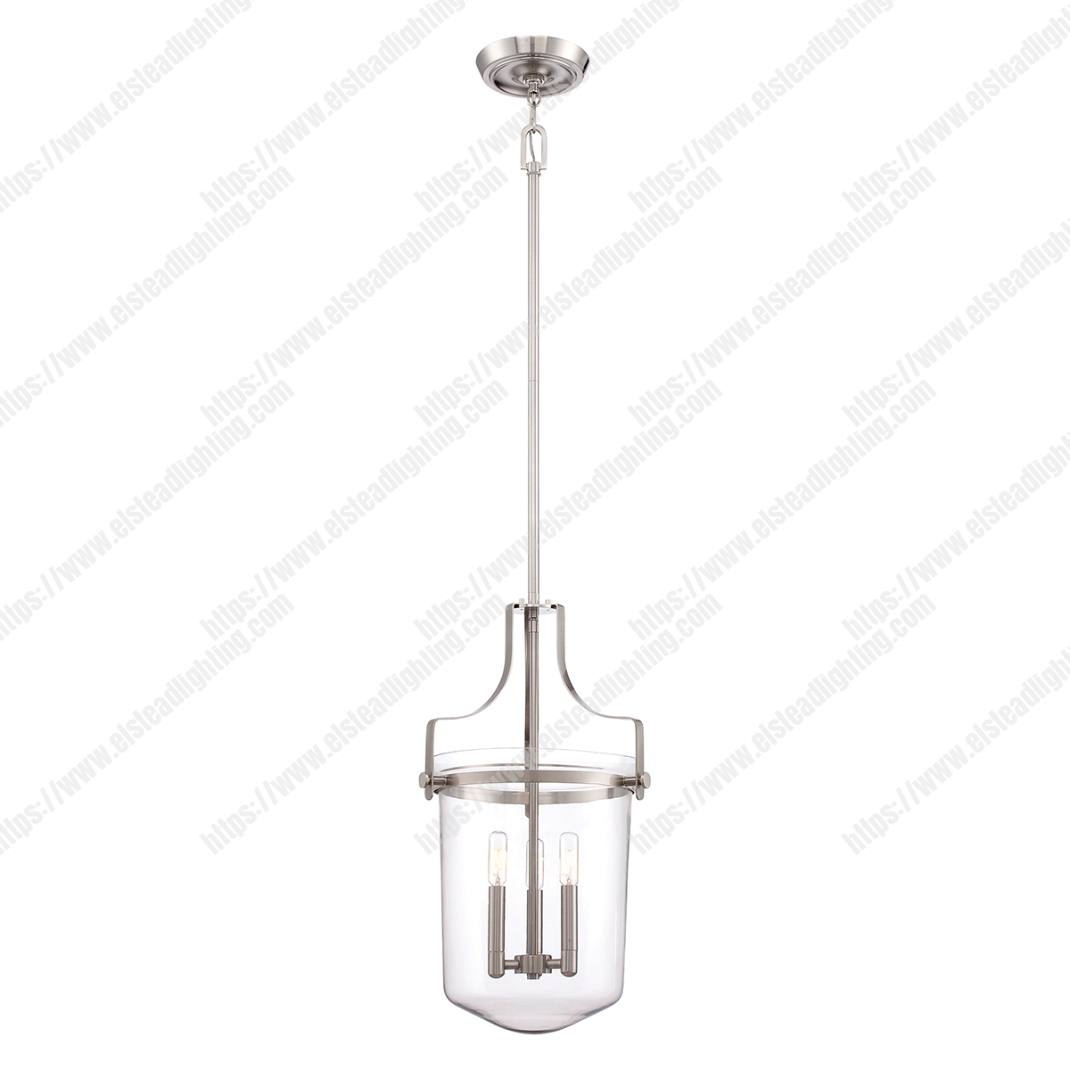 Penn Station 3 Light Pendant - Brushed Nickel