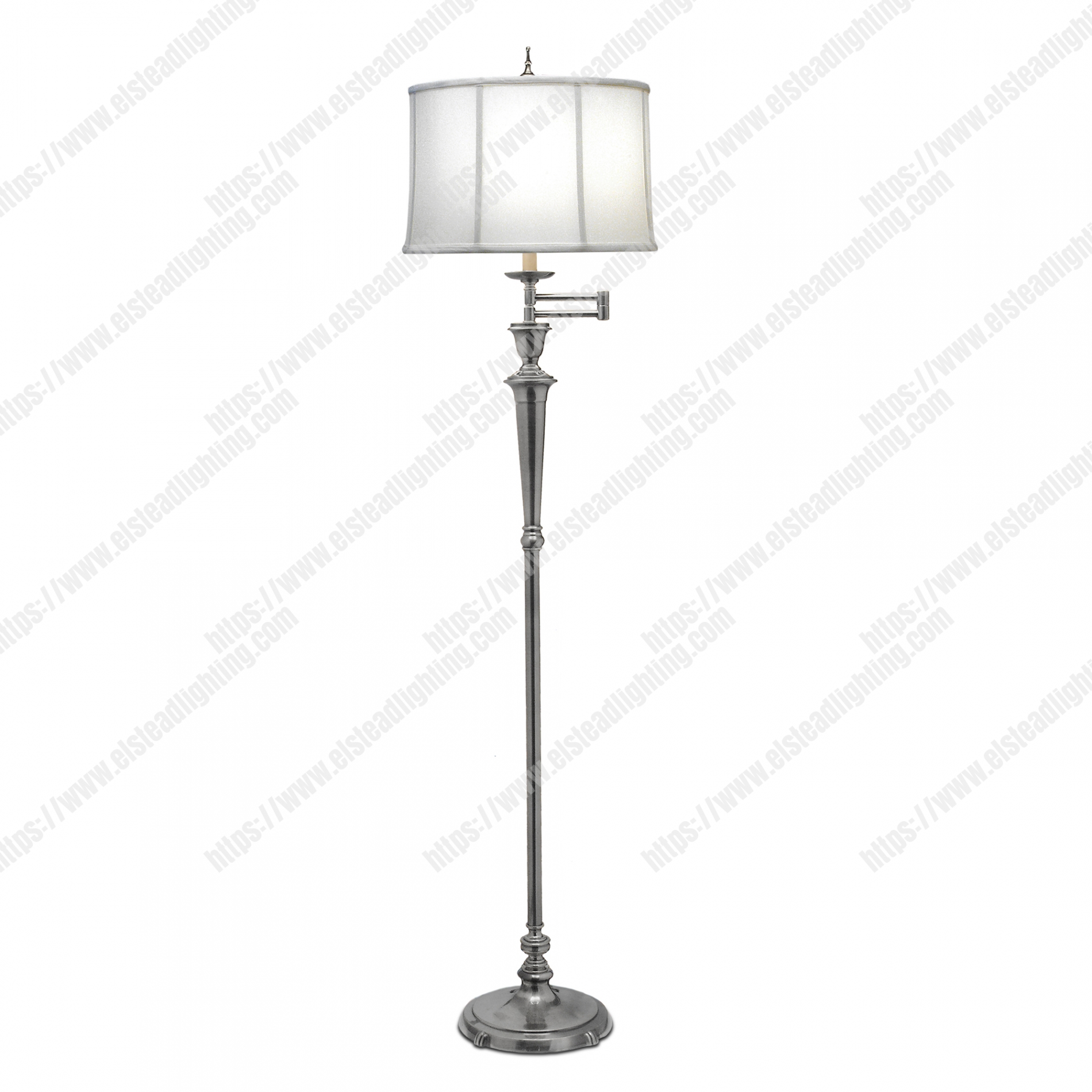 Arlington 1 Light Swing Arm Floor Lamp - Antique Nickel