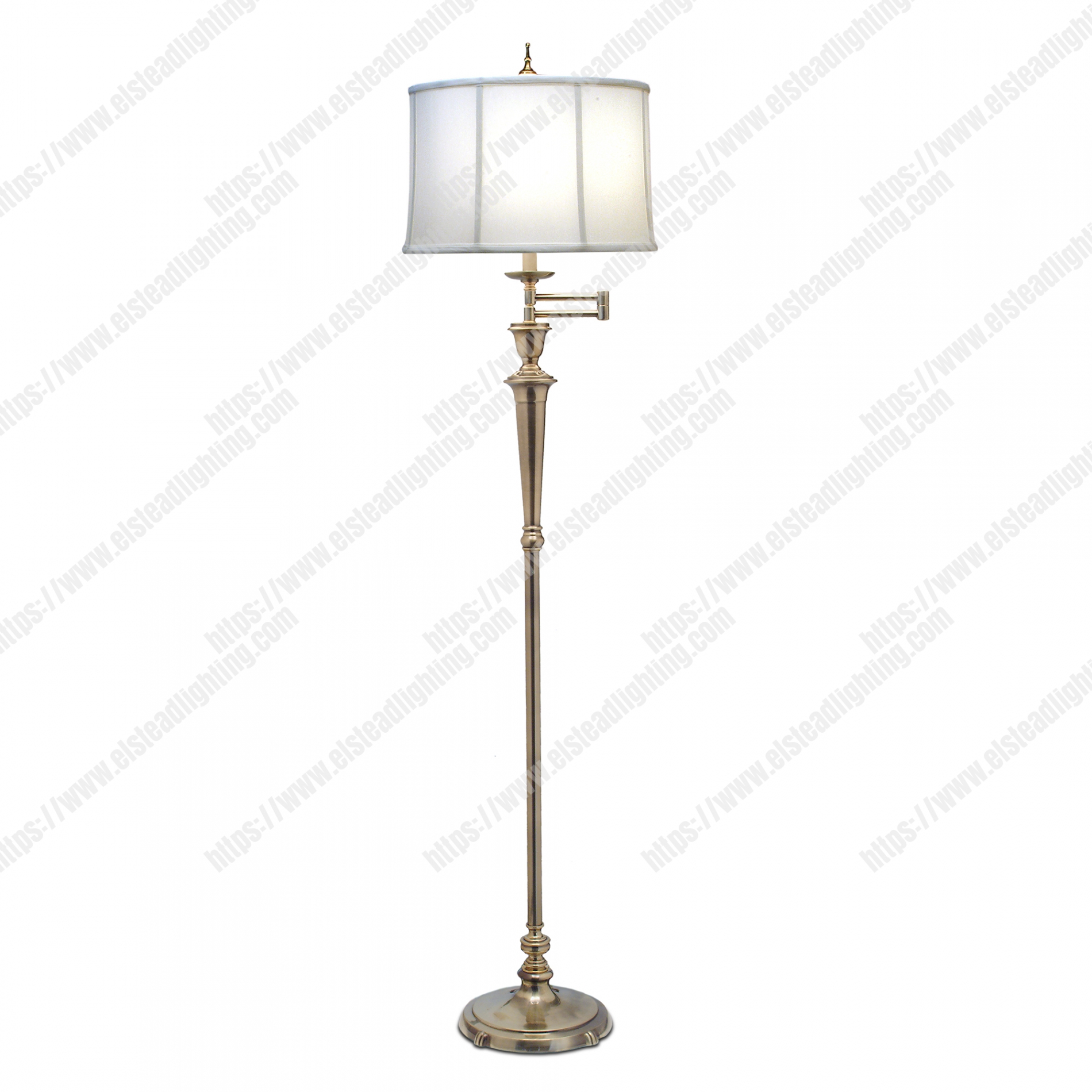 Arlington 1 Light Swing Arm Floor Lamp - Burnished Brass